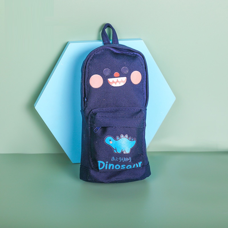 Dualswish Hộp Đựng Bút Bằng Vải Bạt Hai Lớp Sức Chứa Lớn Co Giãn In Hình Dễ Thương