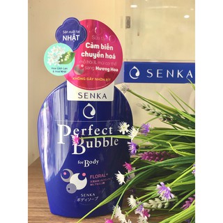 Sữa tắm dưỡng ẩm hương hoa tươi mát Senka Perfect Bubble for Body Floral Plus 500m