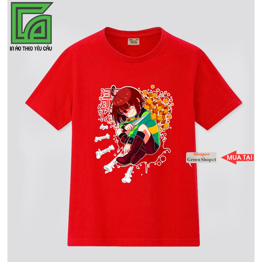 Áo Thun In Hình Undertale Chara Sans Nhiều Màu Đủ Size S240