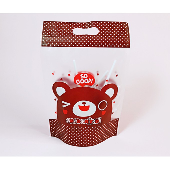 Túi zip đựng bánh kẹo hình gấu nâu