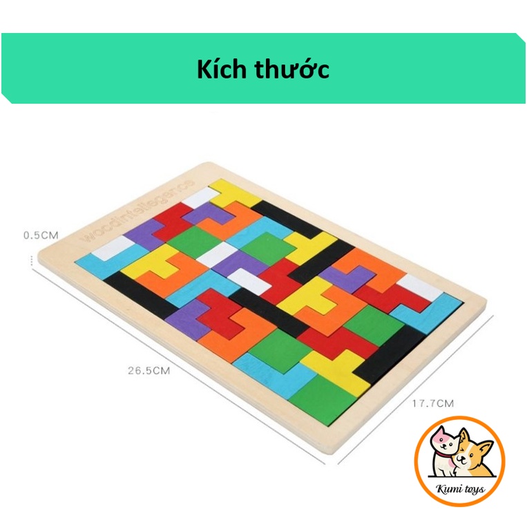 Đồ chơi xếp hình gạch tetris cỡ lớn cho bé thông minh Kumi toys