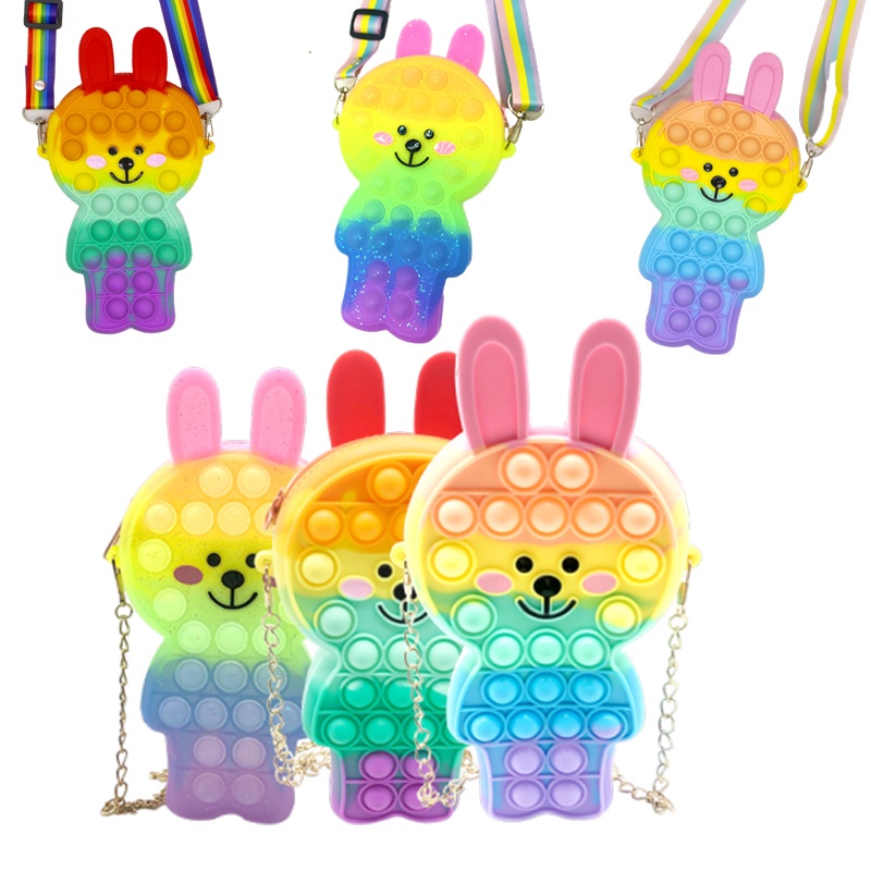 Mới Túi Đeo Chéo Hình Thỏ Con Bằng Silicon Đáng Yêu