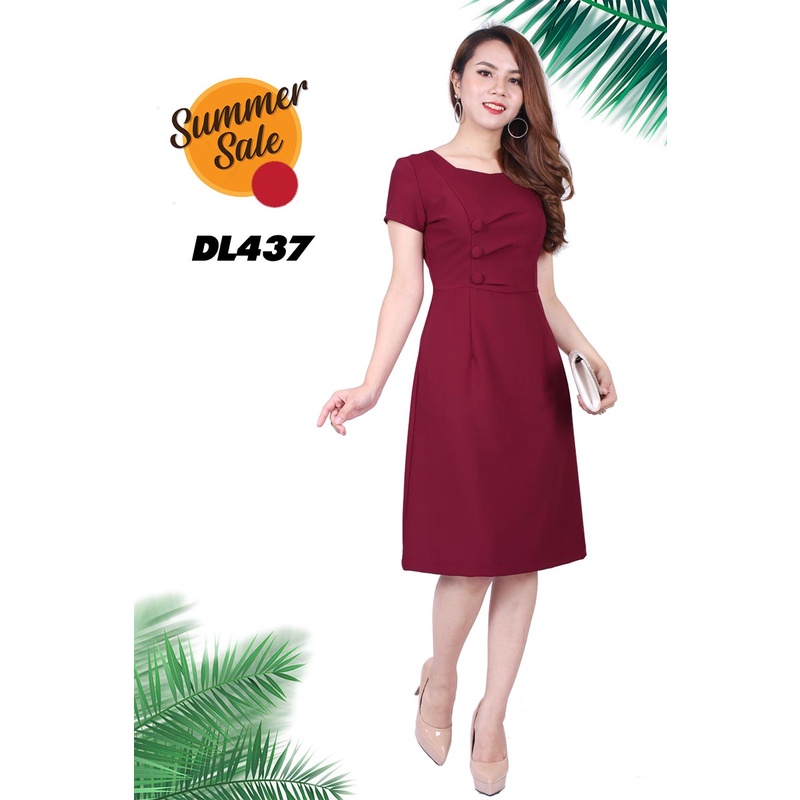 Đầm Suông Phối Cúc Siêu Sang Siêu Gọn Dáng DL794 DL437