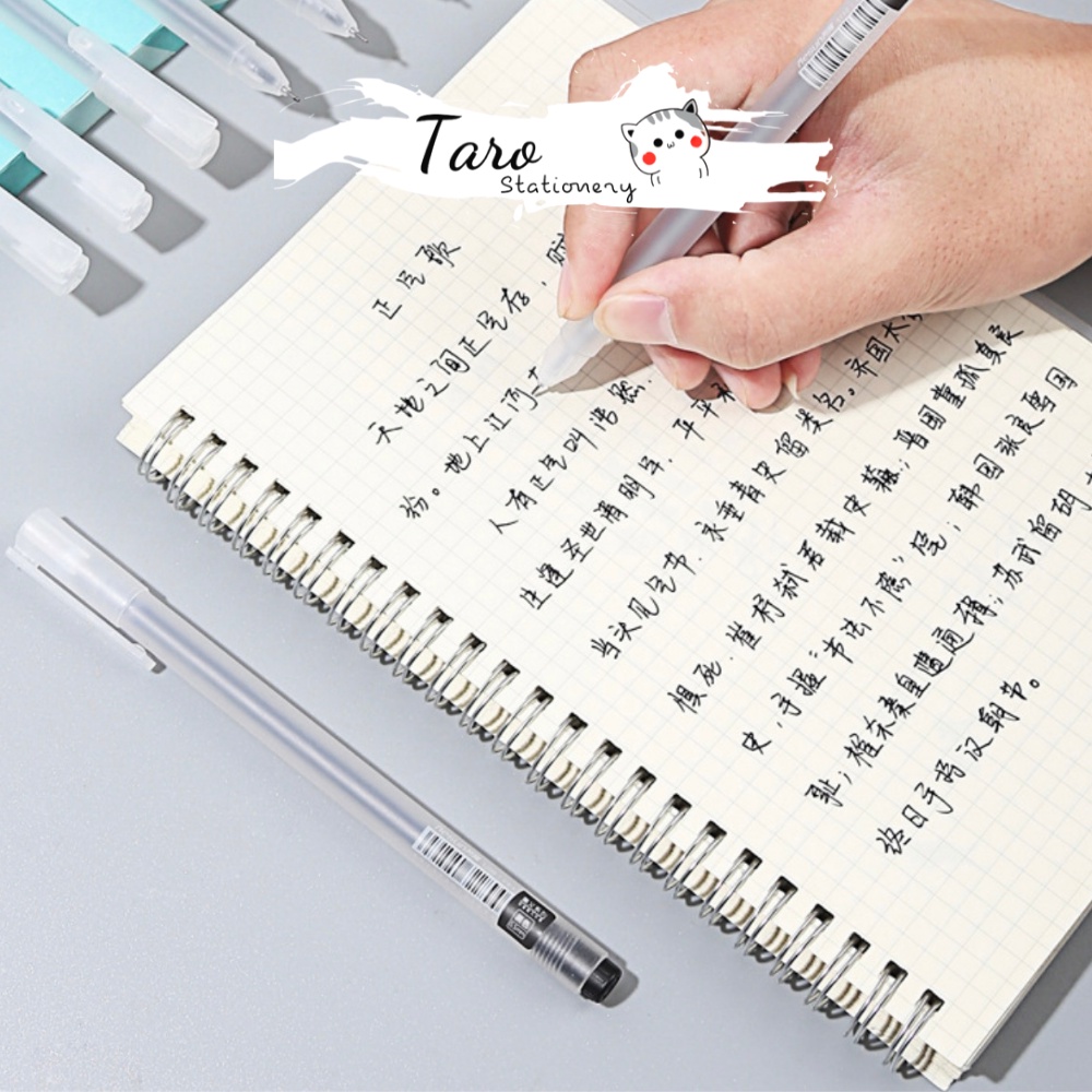 Bút gel basic vỏ nhám ghi chép Tiếng Anh A22 tiện dụng Taro Stationery