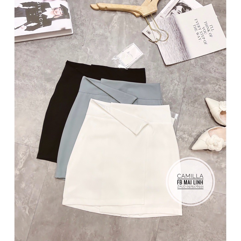 ⚡️BÁN SỈ⚡️Chân váy cạp cao 3 màu xanh, trắng, đen | BigBuy360 - bigbuy360.vn