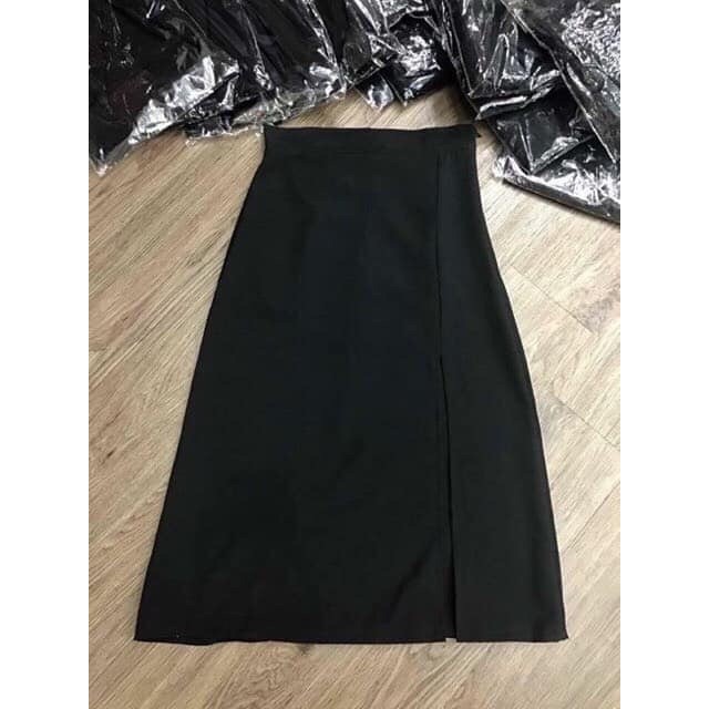 Chân váy midi xẻ tà siêu hot