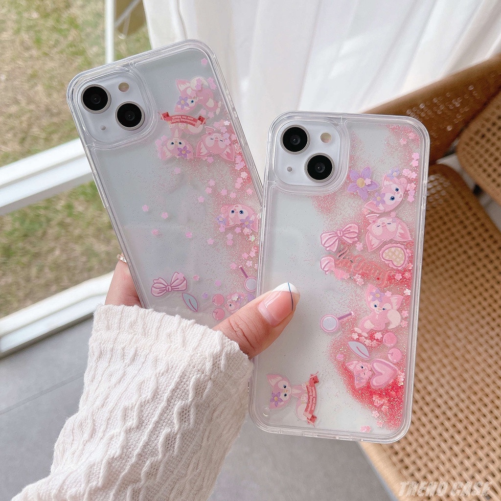 Ốp Điện Thoại TPU + PC Họa Tiết Hoạt Hình Phối Kim Tuyến Nước Cho iPhone 13 12 11 Pro MAX XS MAX XR X 7 8 plus