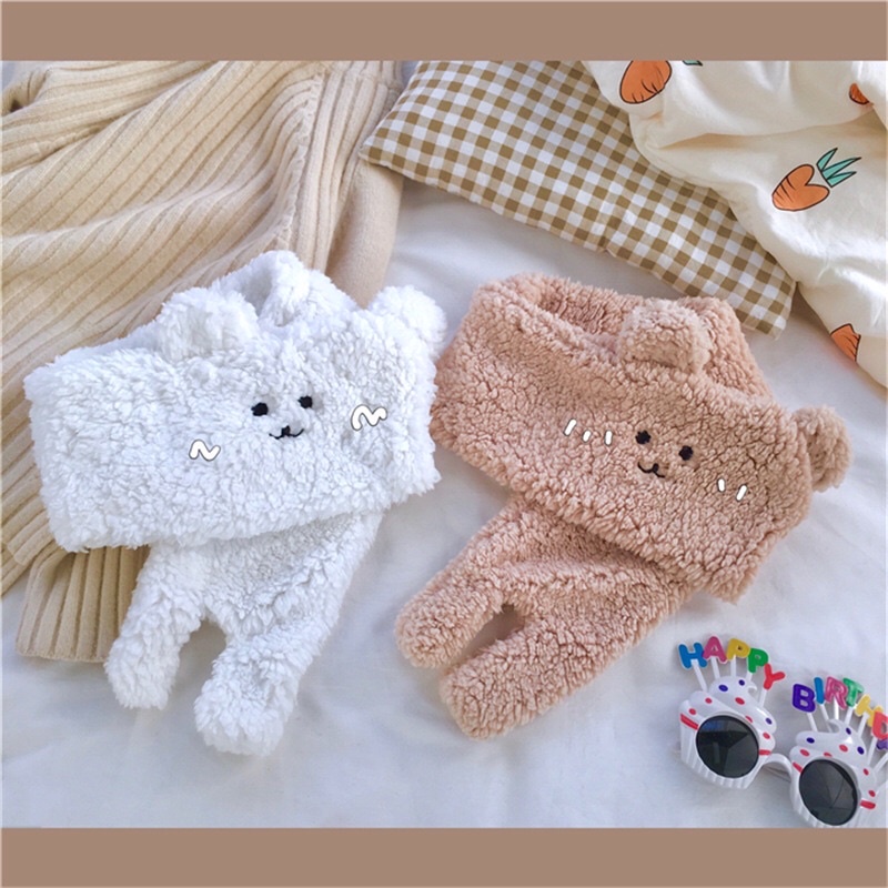 Khăn quàng cổ giữ ấm hình thú cute chất liệu mềm mại/ khăn mùa đông hình gấu dễ thương