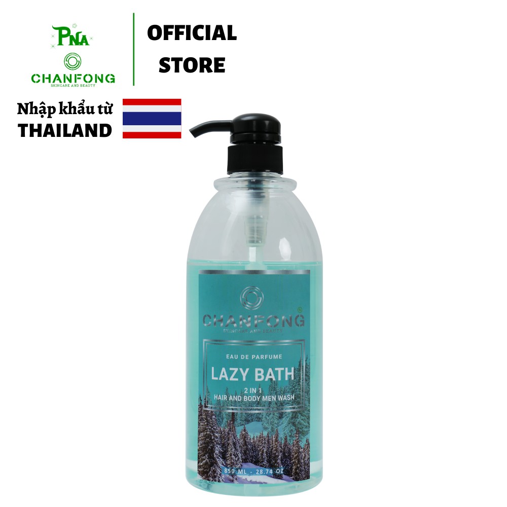 Sữa tắm gội nam 2 trong 1 hương nước hoa thơm lâu Thái Lan CHANFONG - Lazy Bath 850ml