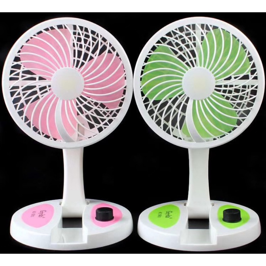 Quạt mini để bàn làm việc KC 5811  Quạt văn phòng có đèn sáng  Sạc USB  Dễ thương