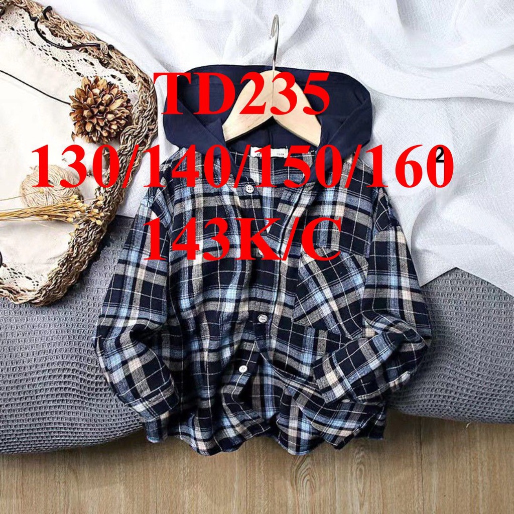 * Mã TD235: Áo sơ mi dạ kẻ caro liền mũ, size to, giá tốt. Hàng JDK là hàng chất lượng BC 5708