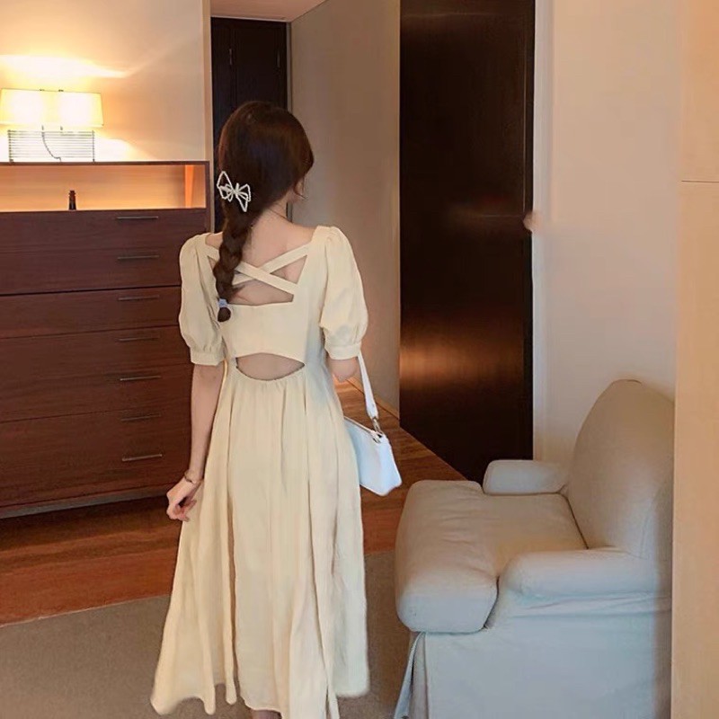 Váy tiểu thư ullzang tay bồng đan lưng / mina’s house / váy du lịch