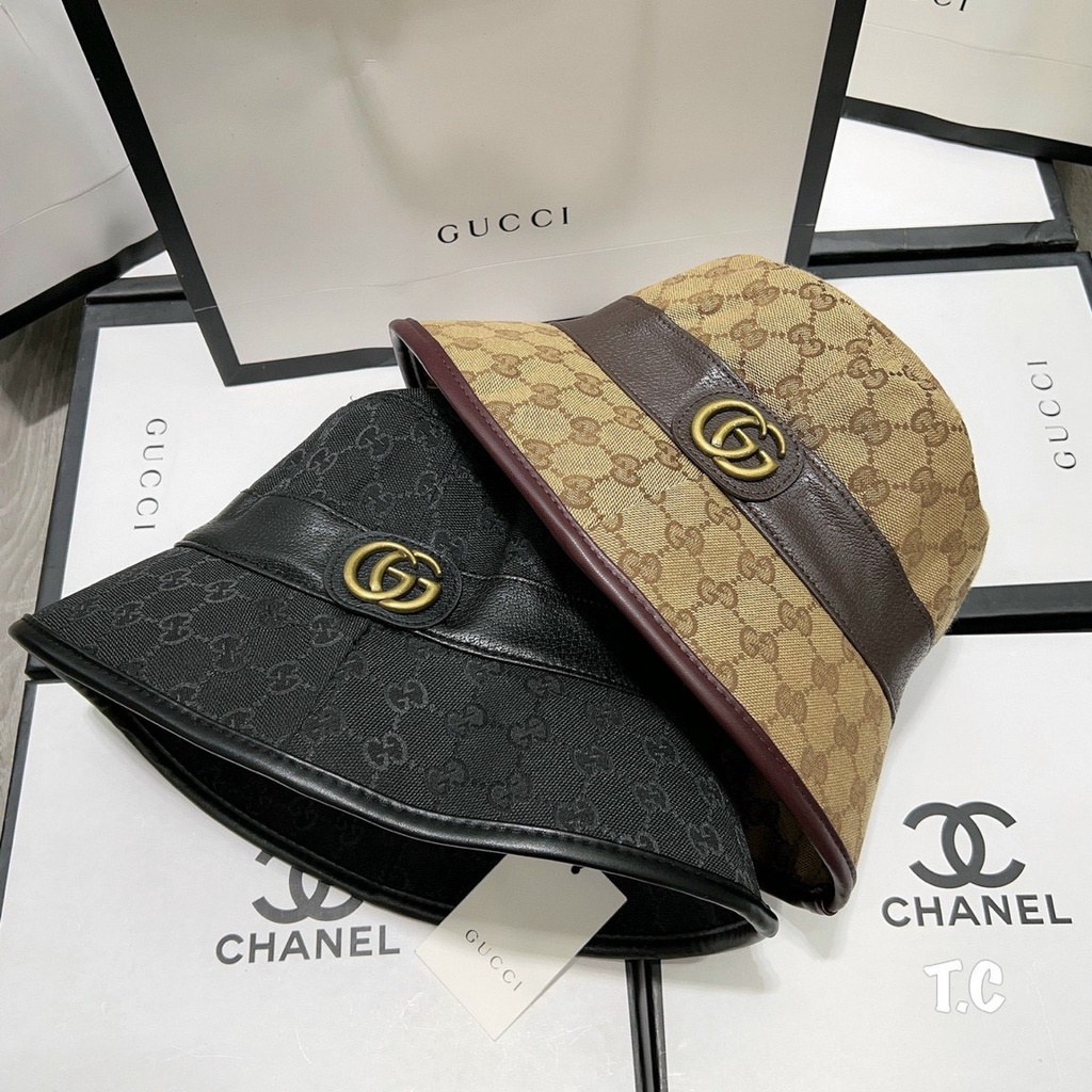 Mũ bucket hoạ tiết  tai bèo gucci nón vành cụp dành cho Nam nữ