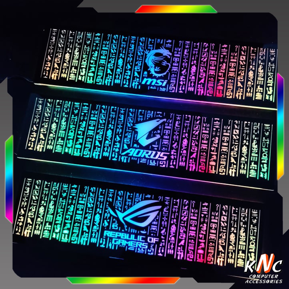 Tấm Che Hộp Nguồn PC Led 5v ARGB Họa Tiết Ký Tự Ai Cập Đồng Bộ Màu Hub Coolmoon Logo Gaming