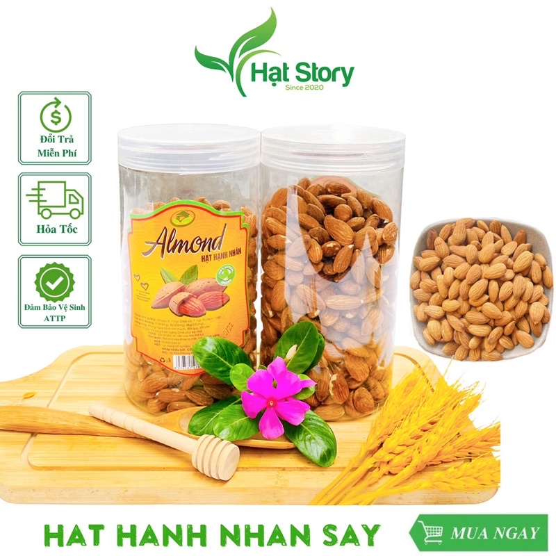 500Gr Hạnh Nhân Sấy Nguyên Vị Thơm, Béo, Như Hình
