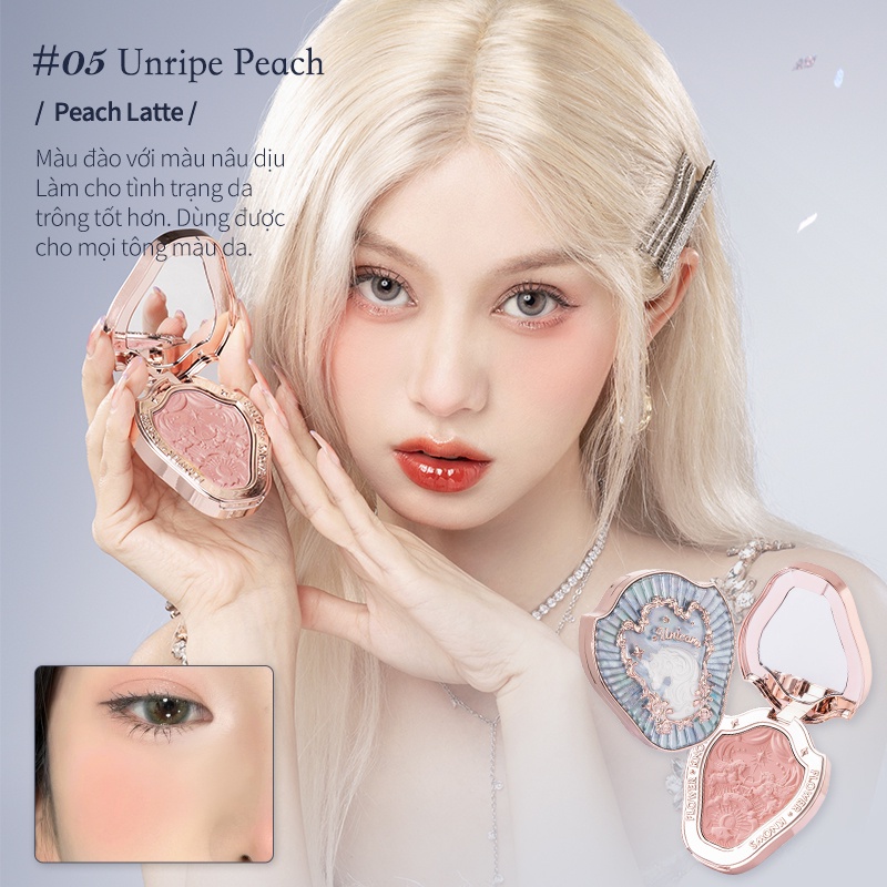 Phấn Má Hồng Flower Knows Trang Điểm Tự Nhiên 6 Màu Tùy Chọn 5g