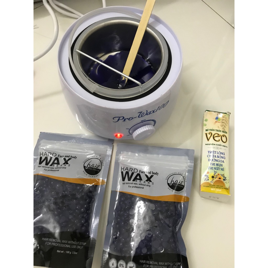 SÁP WAX LÔNG NÓNG HẠT ĐẬU HARD WAX BEAN 100g  Cao Cấp Professional High End Waxing Brand 100g Tặng KÈM QUE WAX GỖ