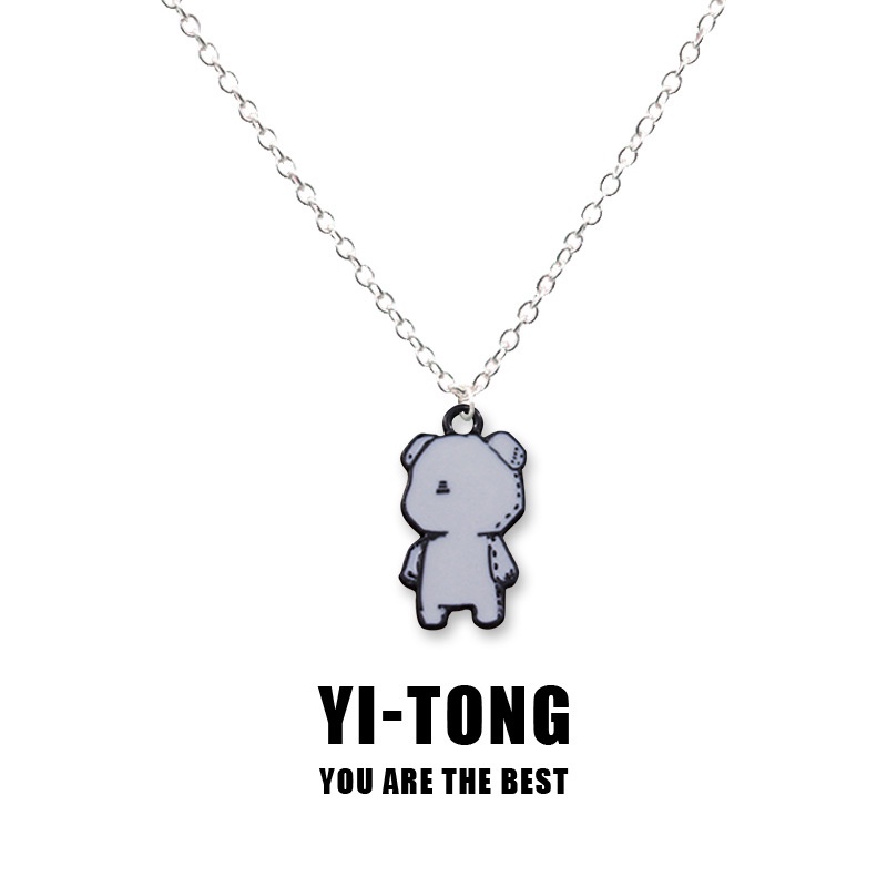 Vòng cổ Mặt Gấu Hoạt Hình Nhiều Màu Phong Cách Hip Hop Punk