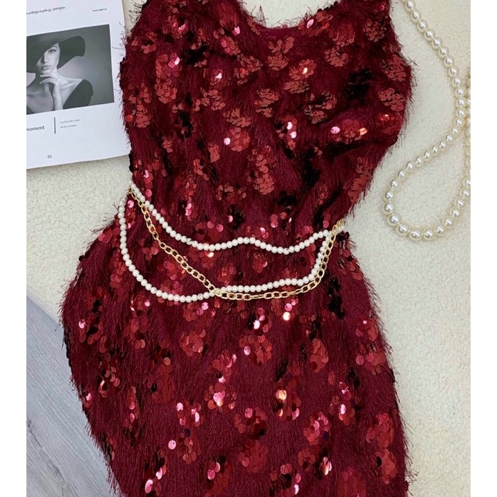 Váy 2 dây kim sa bling bling  - kèm ảnh thật