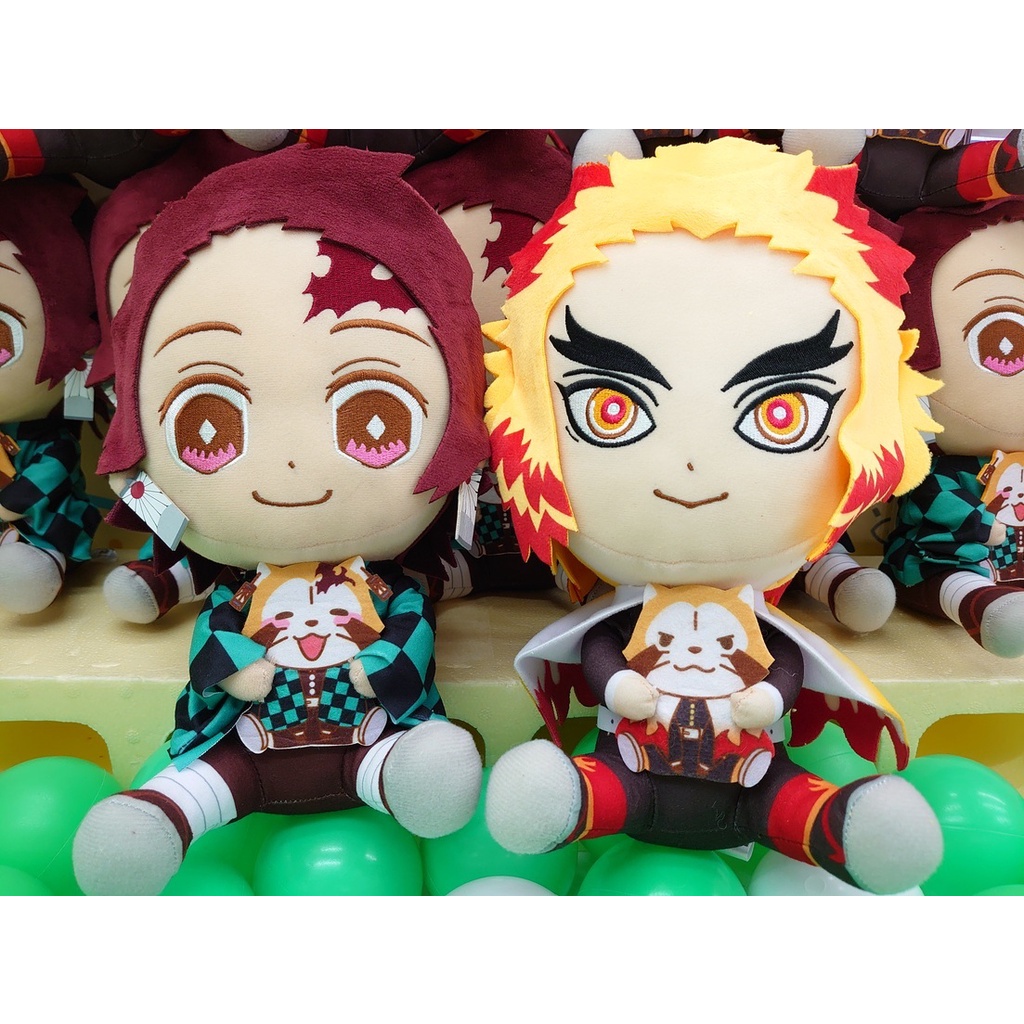 Gấu bông Kimetsu no Yaiba Tanjiro Kamado Rengoku x Raccoon the Rascal chính hãng Nhật Bản