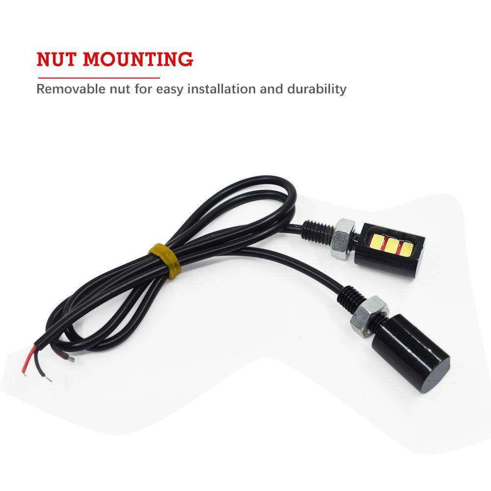 1 Cặp Bóng Đèn 5630 3SMD Ánh Sáng Trắng Siêu Sáng Gắn Đuôi Xe Hơi / Xe Máy