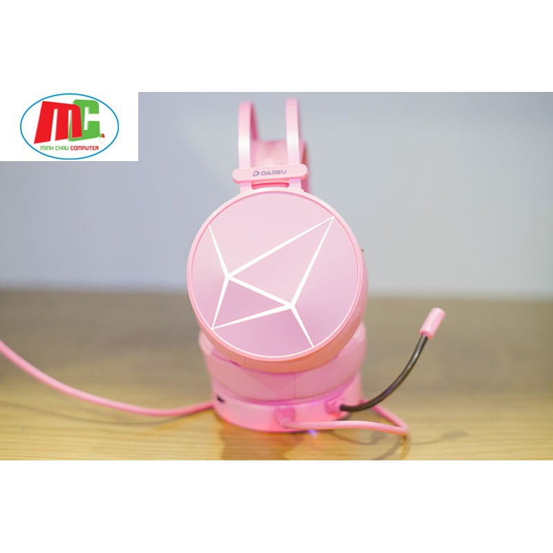 Tai Nghe Gaming Dareu EH722X Màu Hồng Led RGB - Hàng Chính Hãng