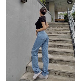 Quần jeans baggy rách đùi