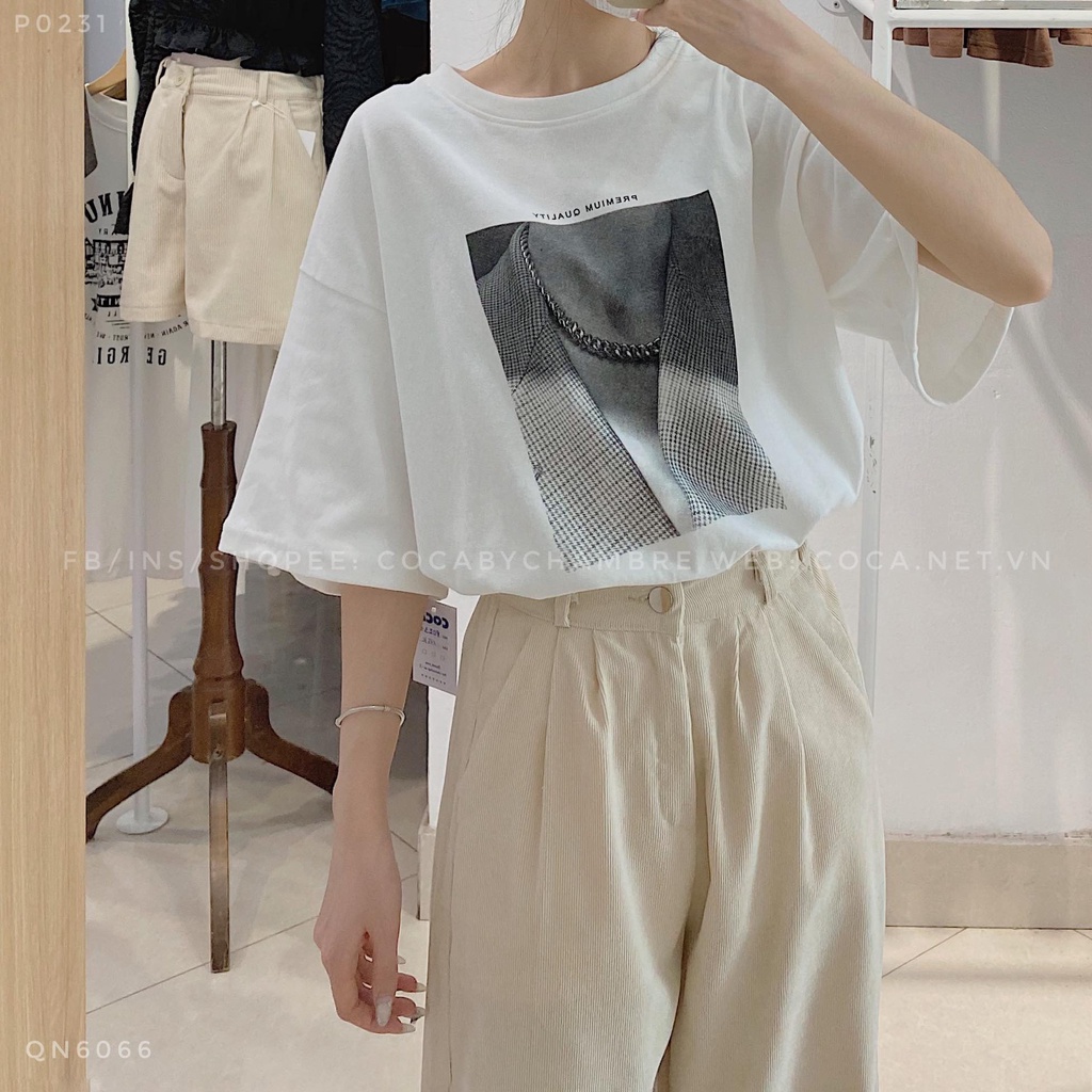 [QN6606] Quần nhung suông trơn lưng chun form dài (Có sẵn/Ảnh thật)