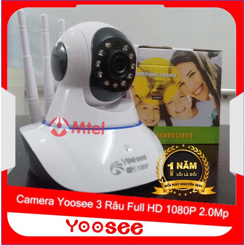 [[PKQT] ]Camera Wifi Yoosee Không Dây Full HD 1080P 3 Râu có màu ban đêm