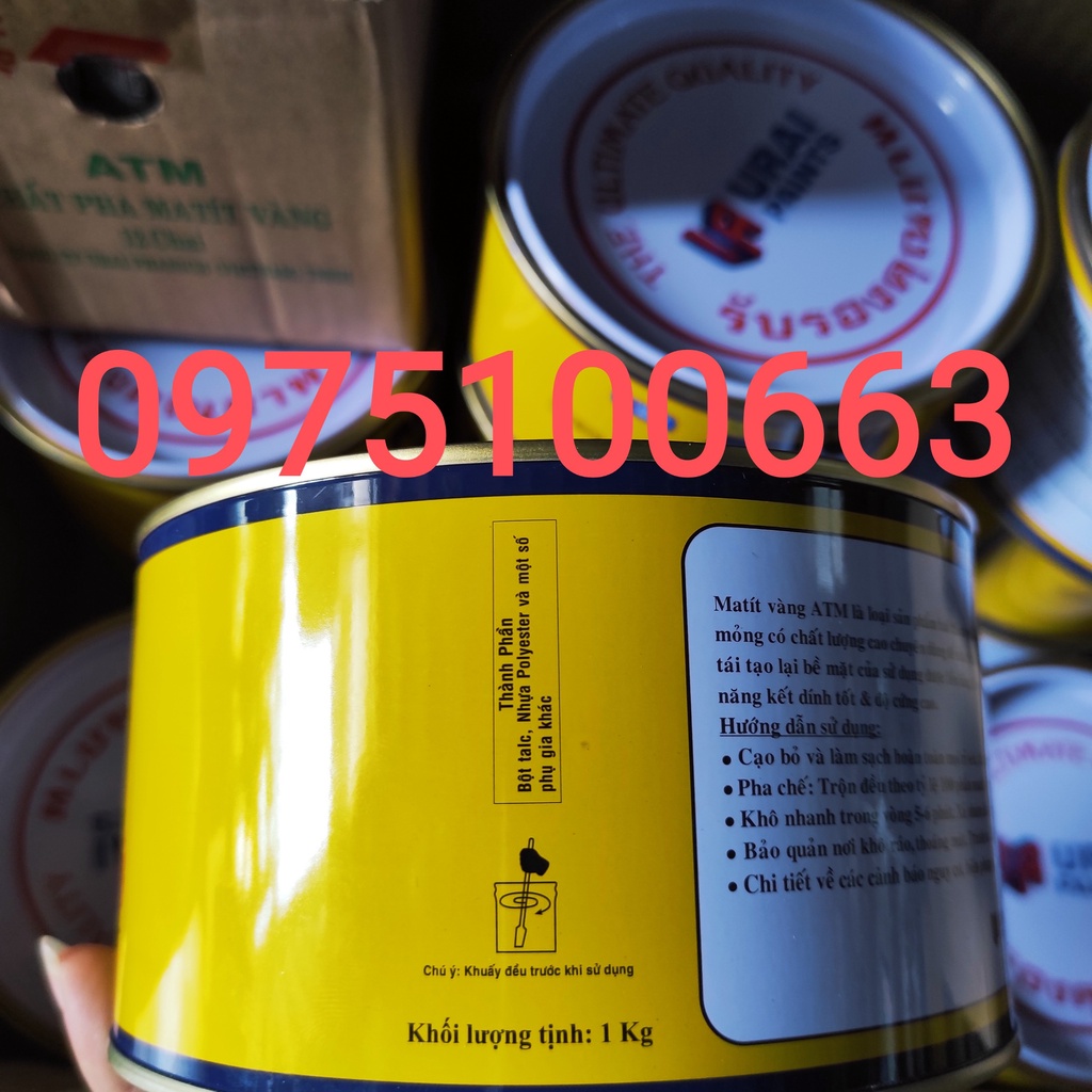 Bột trét Matit ATM 1kg-Matit vàng ATM-Bột tréc matic-matit vàng