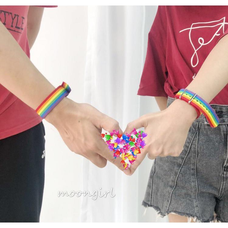 [RẺ VÔ ĐỊCH] Vòng đeo tay cầu vồng Rainbow unisex nam nữ đeo đôi Hàn Quốc