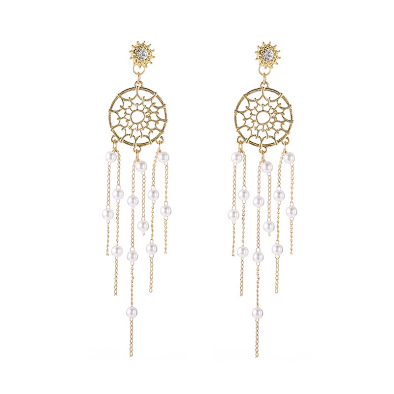 Bông Tai Mạ Bạc 925 Hình Dreamcatcher Xinh Xắn Cho Nữ