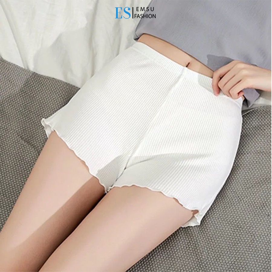 Quần bảo hộ, Quần Short Đùi Nữ Tăm Tre cotton co dãn, chất mịn mát ôm sát tôn dáng thoả mái