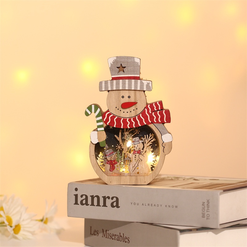 Đồ trang trí để bàn hình ông già Noel có đèn LED dễ thương bắt mắt