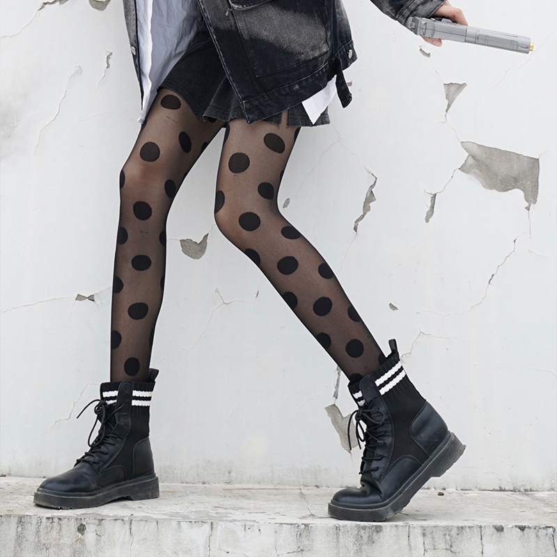 Gothic Cross Strap Sheer Pantyhose Tights Women Japanese Harajuku Temptation Knee Thigh High Socks Sexy Lolita Black Stockings