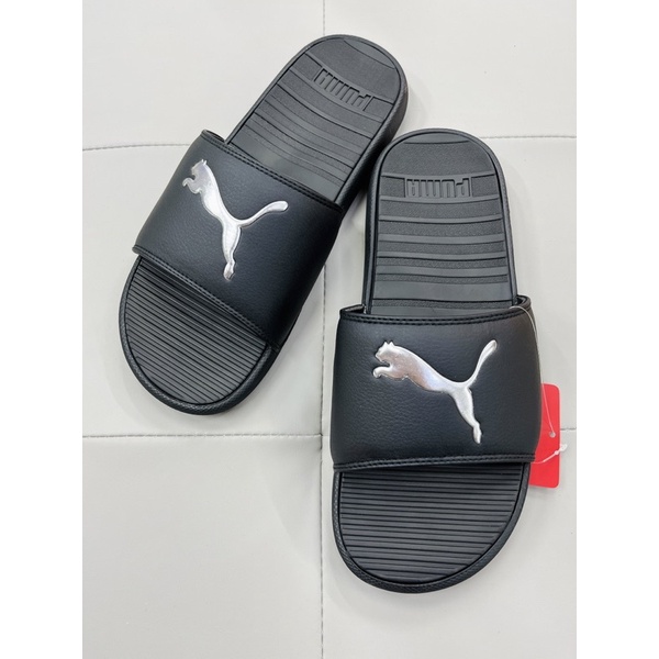 [CHÍNH HÃNG] DÉP PUMA COOL CAT SPORT ĐEN SILVER SLIDE SANDAL - DÉP QUAI NGANG SIÊU ÊM