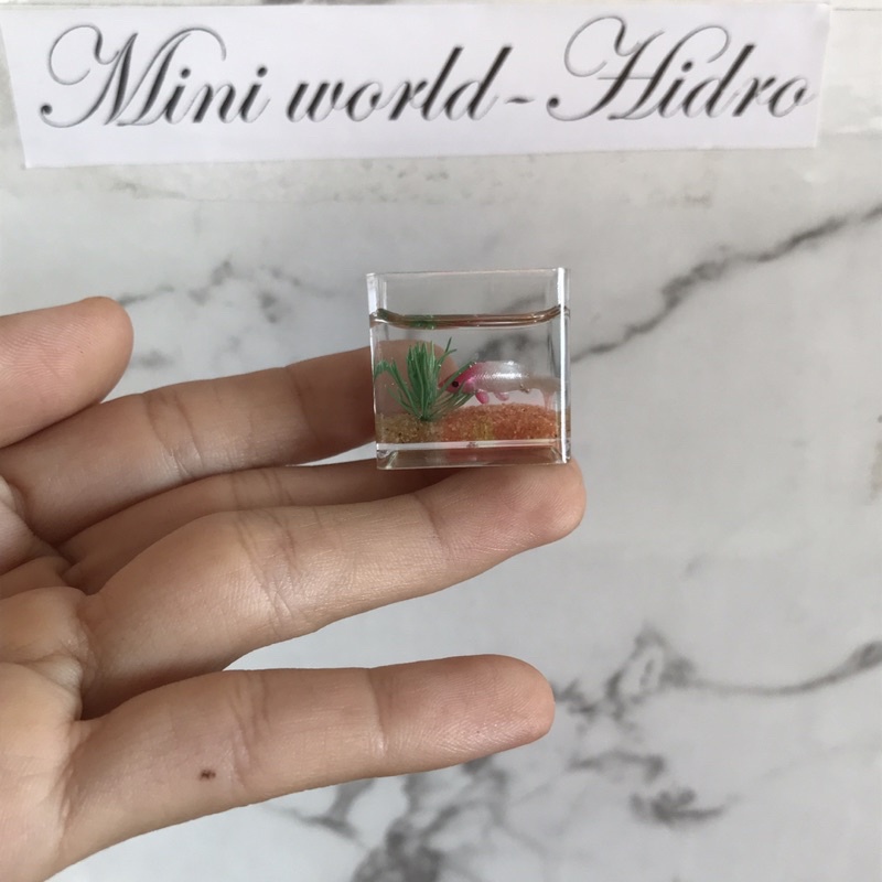 Mô hình bể cá mini tí hon dùng cho trang trí nhà búp bê tỉ lệ 1/8 1/12