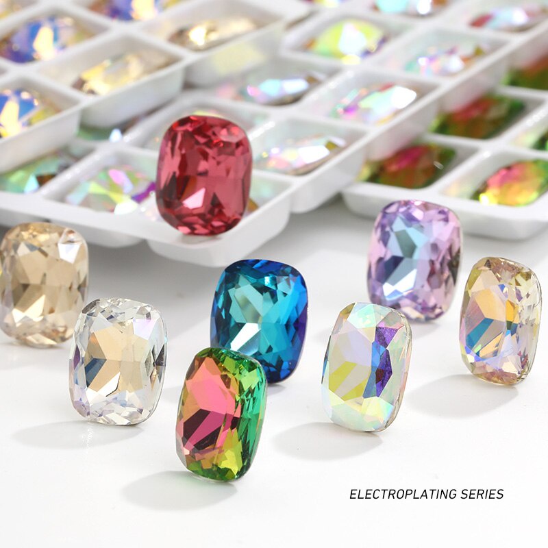 Set 10 Phụ Kiện Đá Đính Trang Trí Móng Tay Mũi Nhọn Lấp Lánh