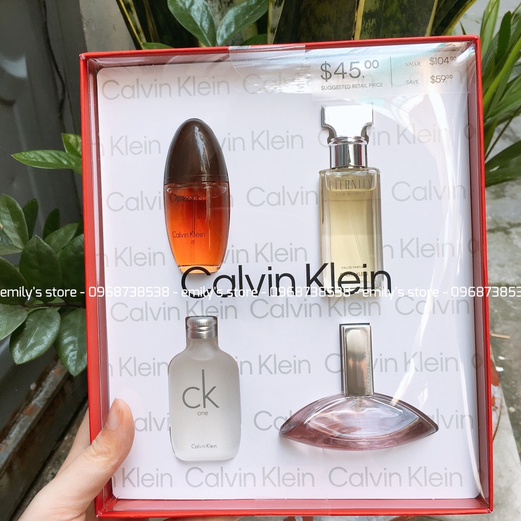 Set 4 chai nước hoa mini của Calvin Klein Fragrances
