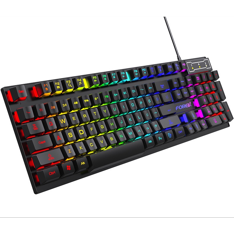 Bàn Phím Gaming có dây FOREV Chính Hãng Có Đèn LED RGB Chống Nước Ấn Tượng - Bảo Hành 12 tháng