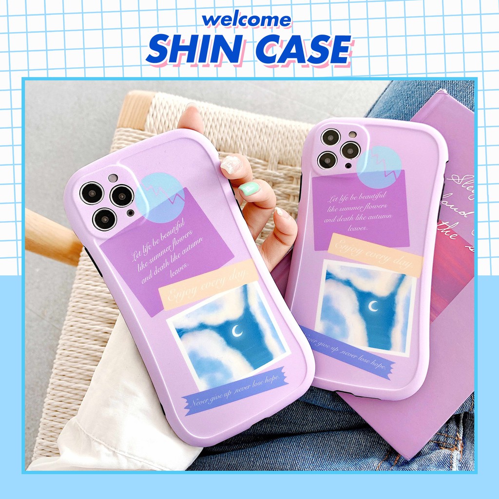 Ốp lưng iphone Purple Letter IMD viền cong dày dặn 5/5s/6/6plus/6s/6splus/7/7plus/8/8plus/x/xs/11/12/pro/max/plus/promax