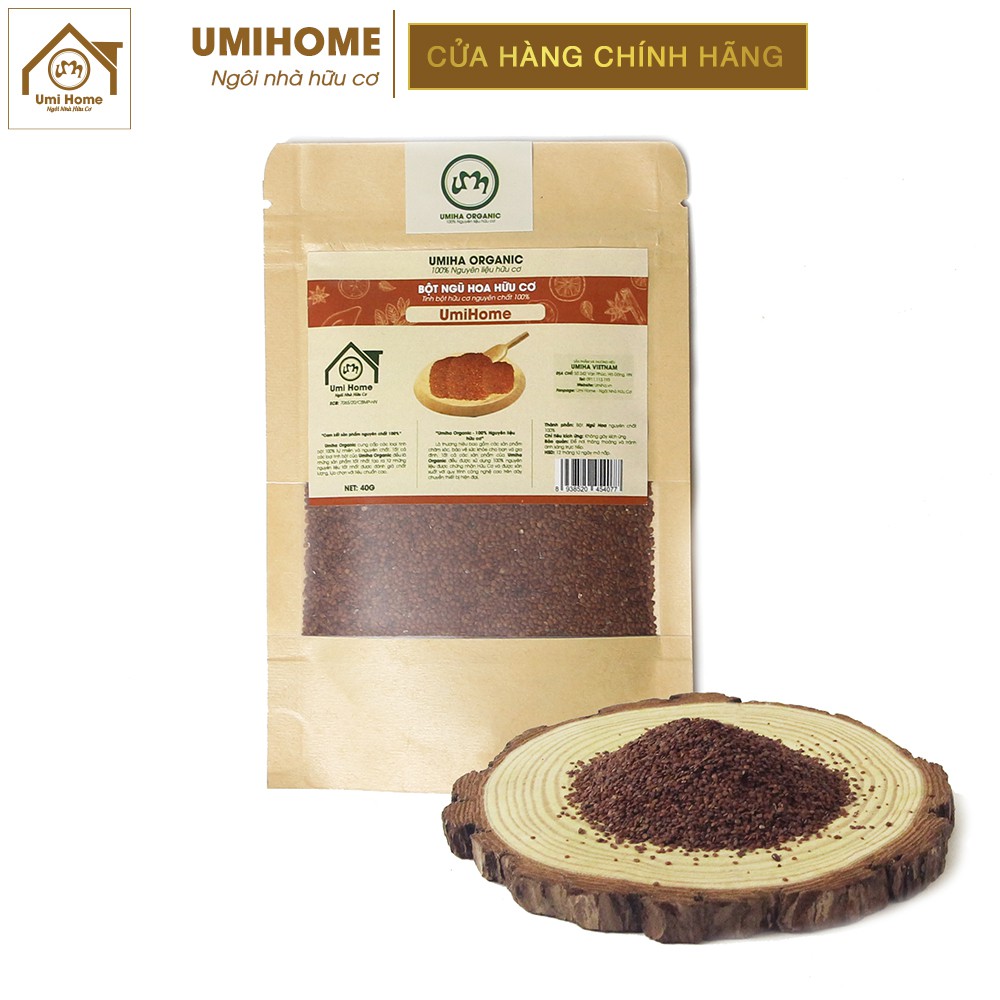 Bột Ngũ Hoa hữu cơ UMIHOME nguyên chất | Five flower powder 100% Organic 35G