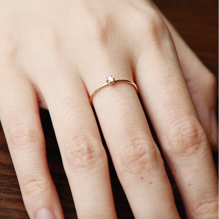 Nhẫn Đính Hôn Mạ Vàng 14K 1.25 Ct Đính Kim Cương Nhân Tạo