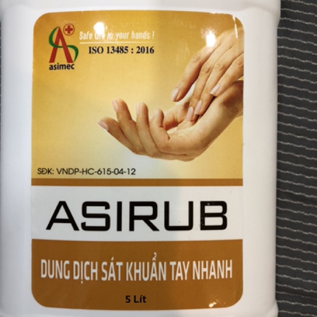 Nước sát khuẩn tay Asirub can 5 lít