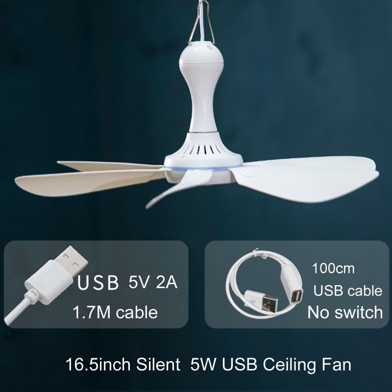 Quạt Trần Mini Tiết Kiệm Năng Lượng 5V 5W 16 Cánh 5 Trong 6 Lưỡi