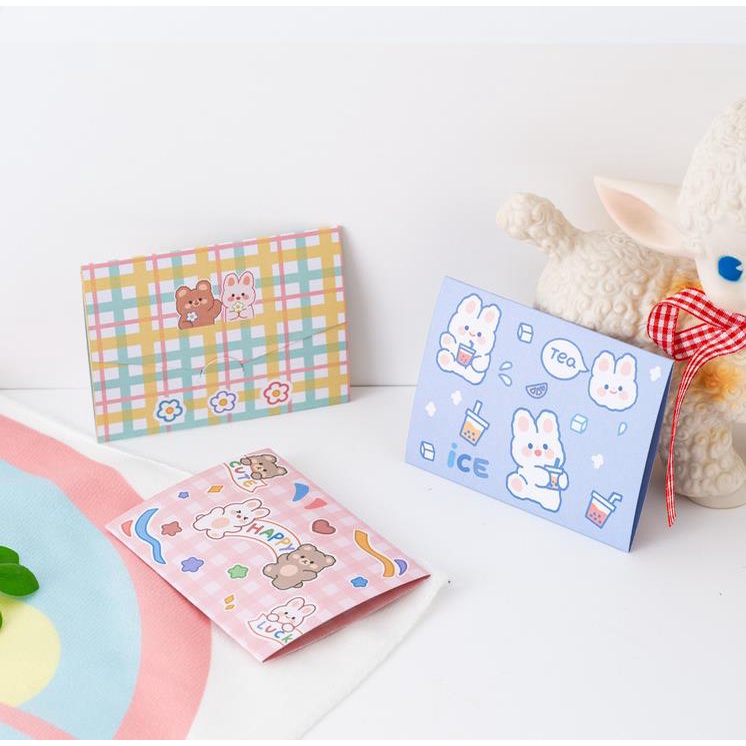 Thẻ Giấy Ghi Chú In Họa Tiết Hoạt Hình Dễ Thương Có Thể Gấp Gọn Tiện Dụng
