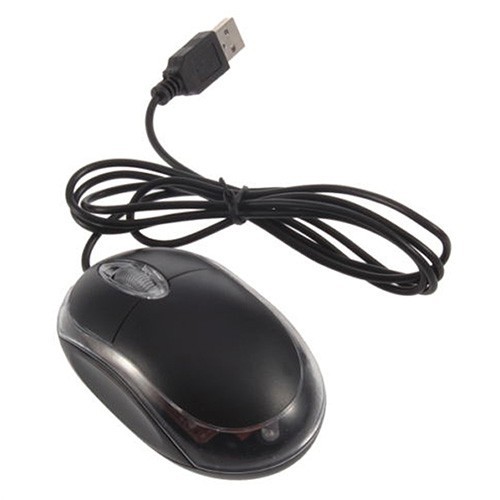 Chuột quang không dây USB màu đen cho PC, Laptop