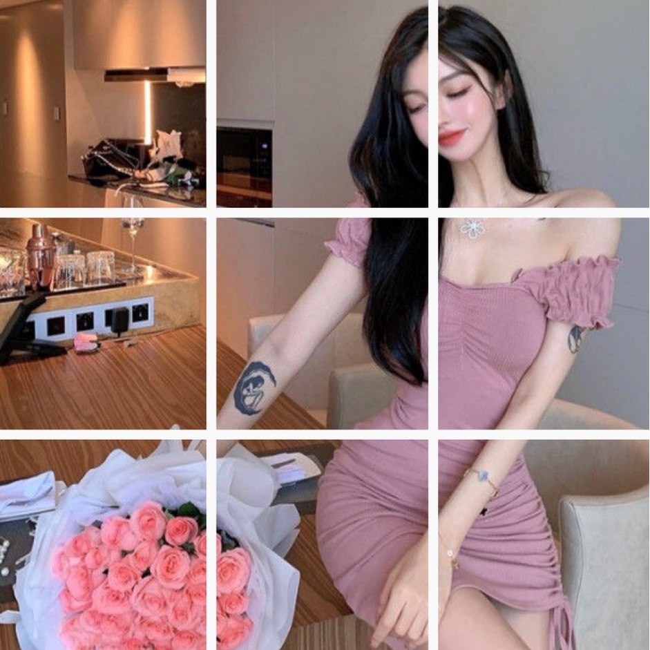 Đầm Body Trơn Rút Dây, Váy Ôm Nhún Thân, Trễ Vai phối tay sexy | BigBuy360 - bigbuy360.vn