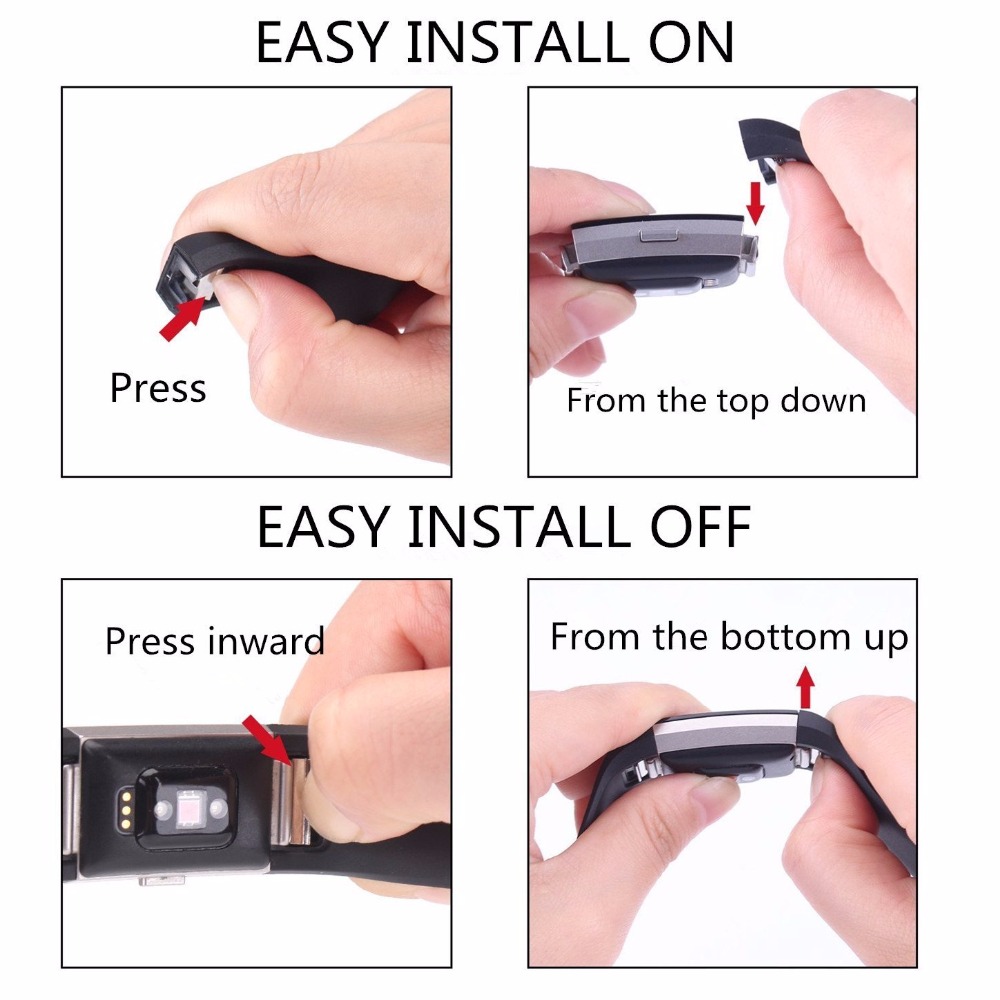 Dây đeo đồng hồ thay thế bằng silicone mềm mại 3D 10 màu sắc tùy chọn dành cho Fitbit Charge 2