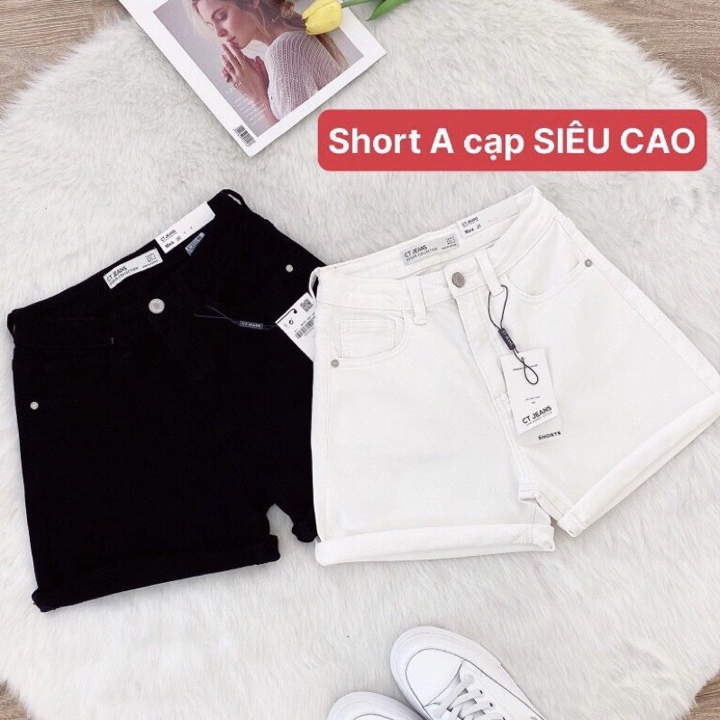 Quần sooc jeans cạp cao